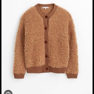 Alex Mill Binky fuzzy Cardigan Sweater Terracotta Brown Small